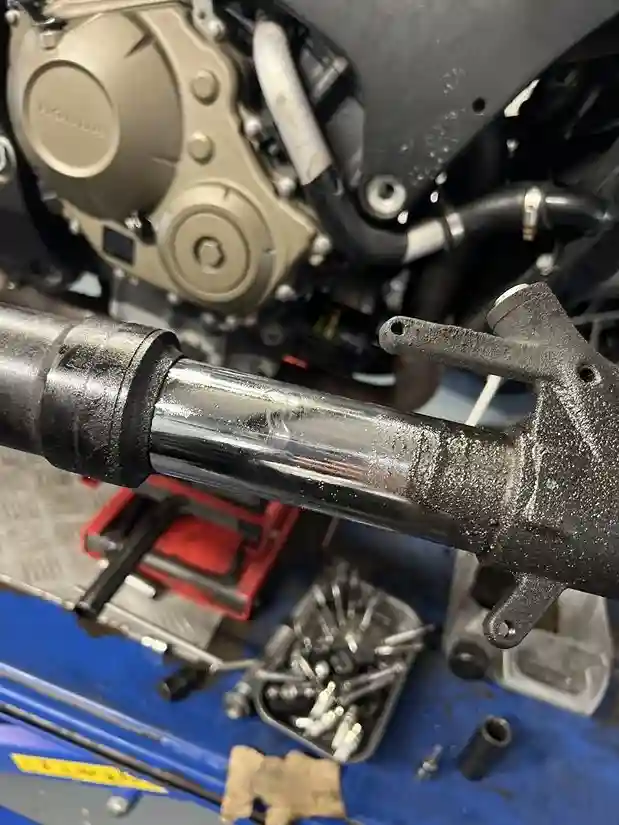 Motorcycle work at East London Motorcycles